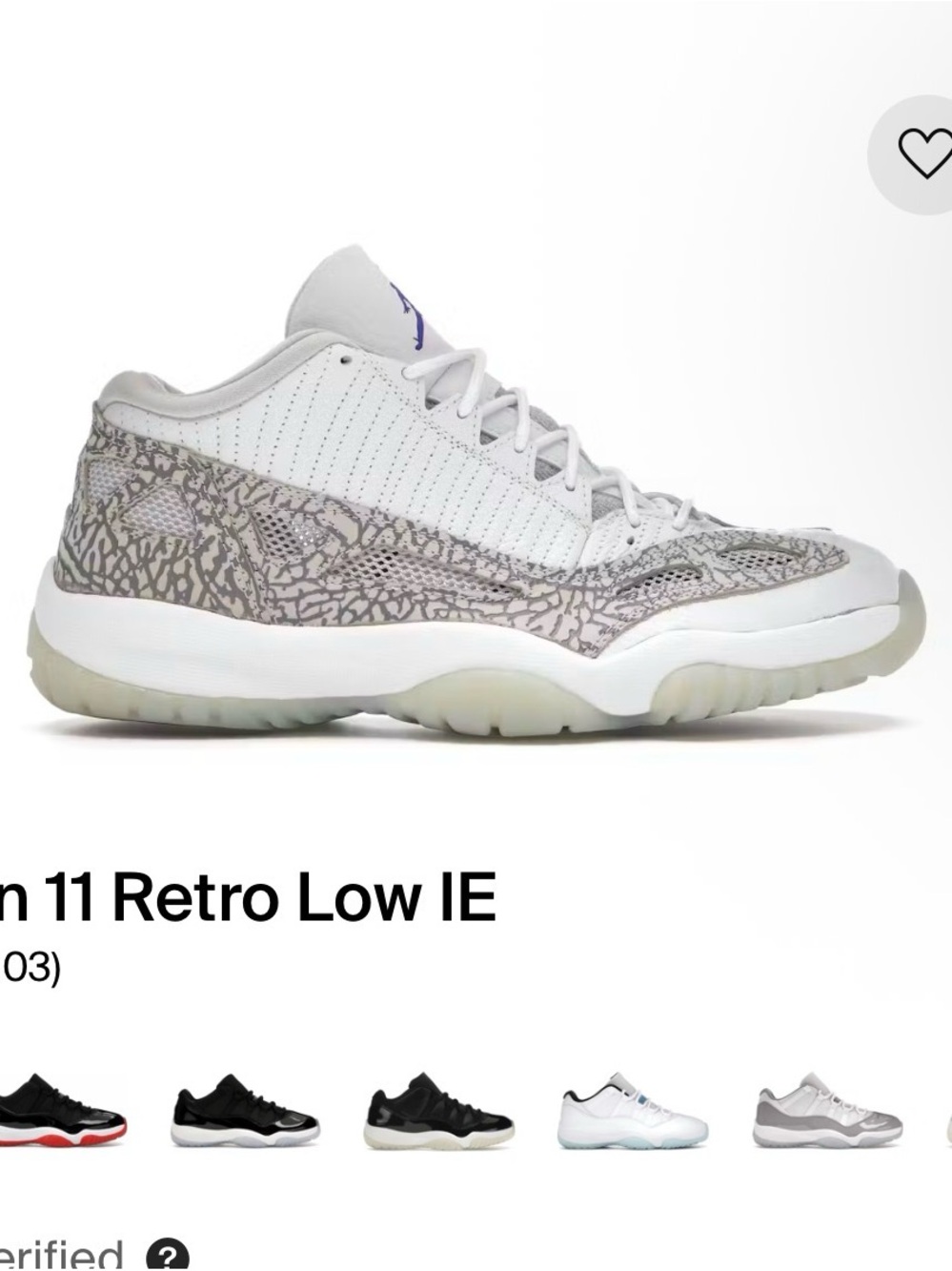 Jordan Low-Top Sneakers in White and Grey with Elephant Print